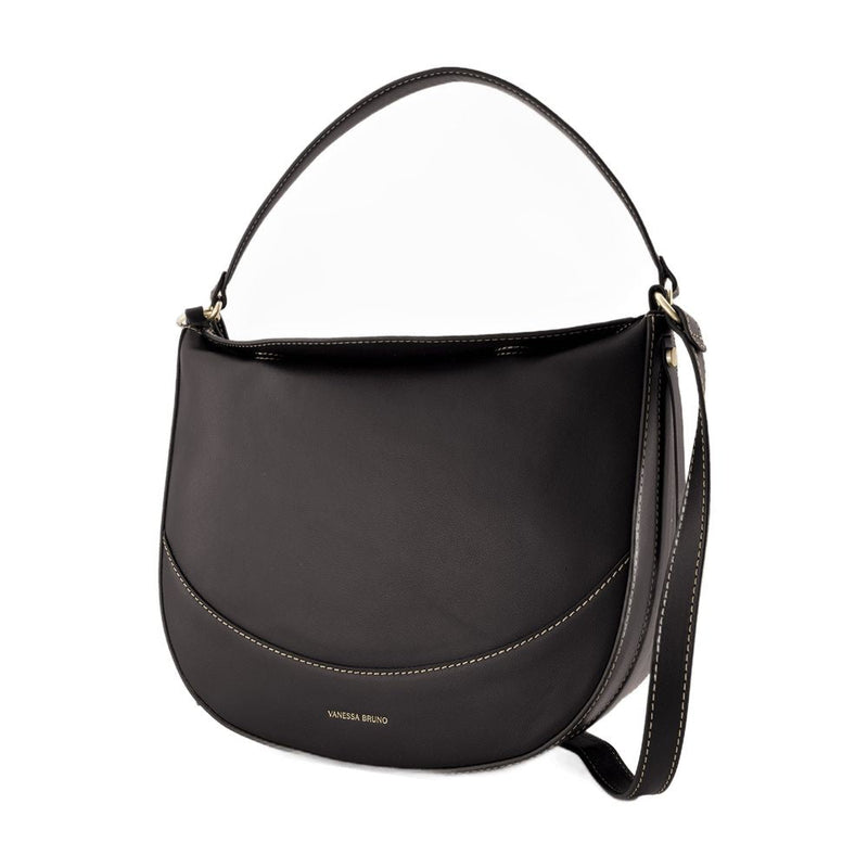 Vanessa Bruno Calfskin Leather Shoulder Bag — Black
