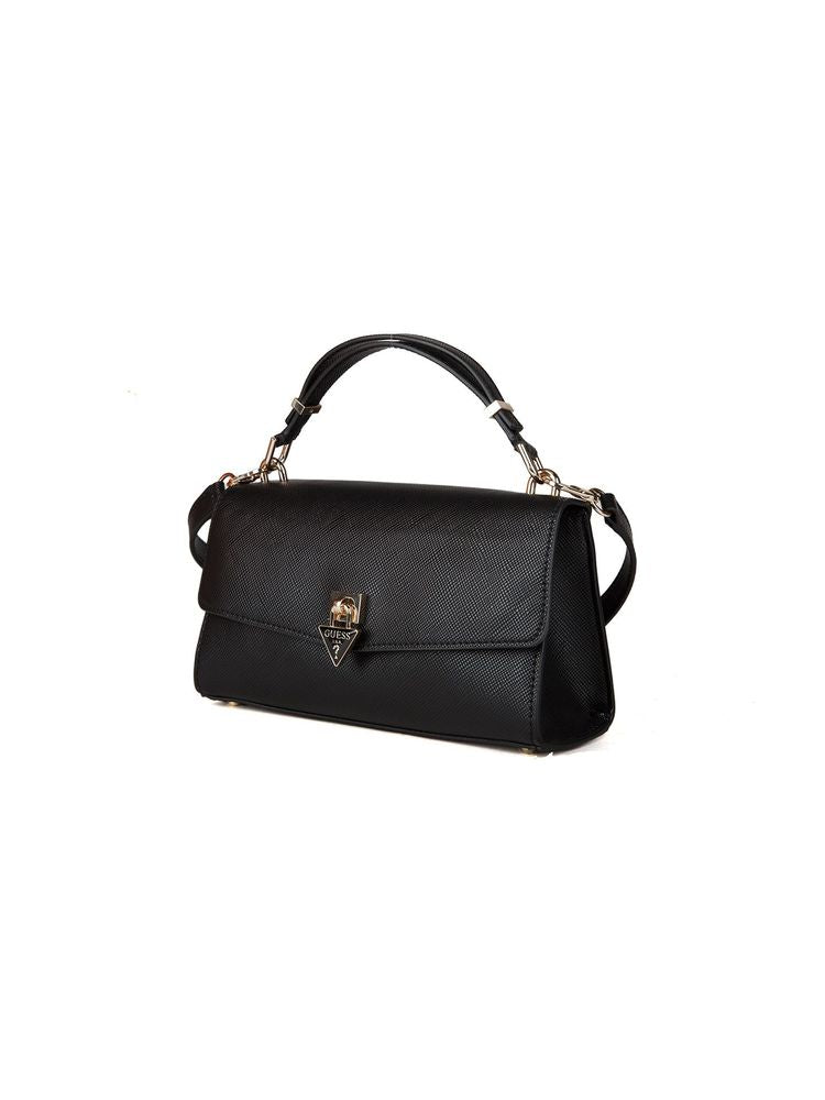 Guess Patsie Top Handle Bag — Black Polyurethane