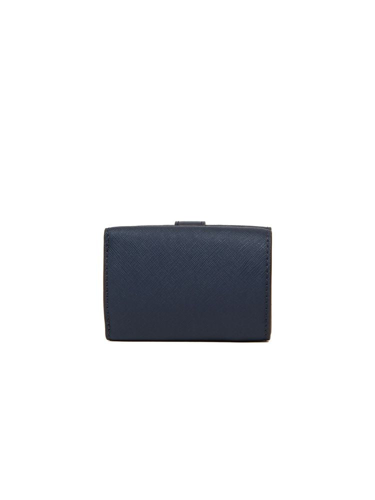 Michael Kors Extra-Small Flap Trifold Wallet — Navy Polyvinyl Chloride