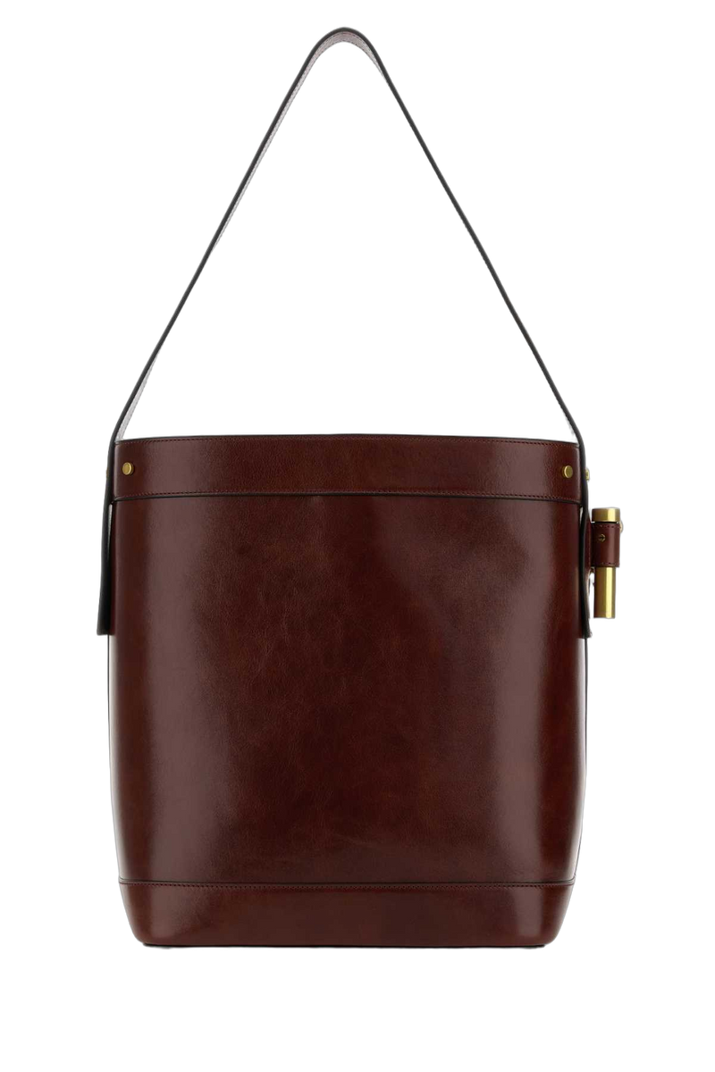 Versace Embossed Medusa Shoulder Bag — Brown