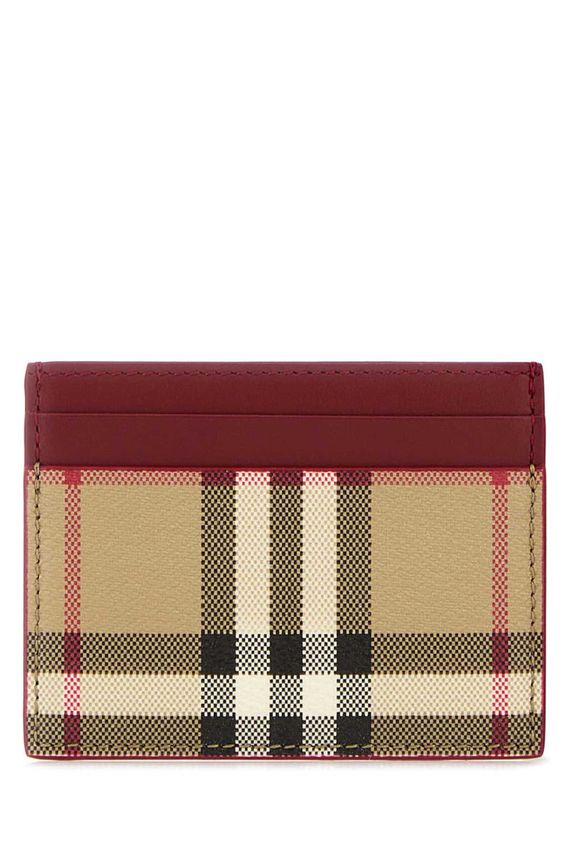 Burberry Vintage Check Card Case — Red Wallet