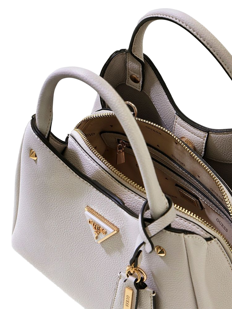 Guess Structured Polyurethane Shoulder Bag — Beige