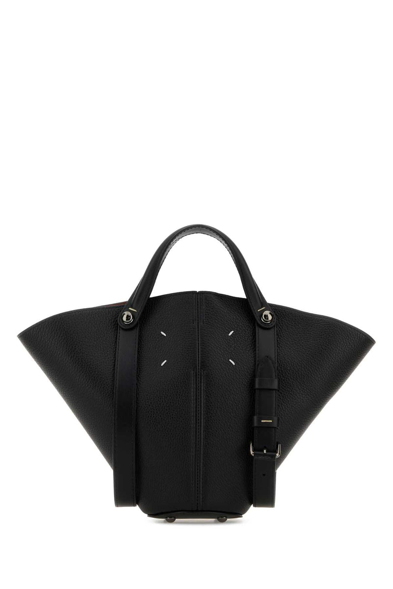 Maison Margiela Leather Wing-Flap Top Handle Bag — Black