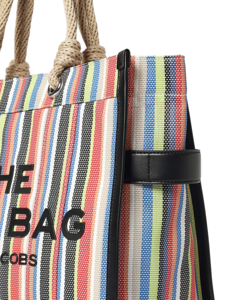 Marc Jacobs Striped Canvas Tote Bag — Multicolor Pvc