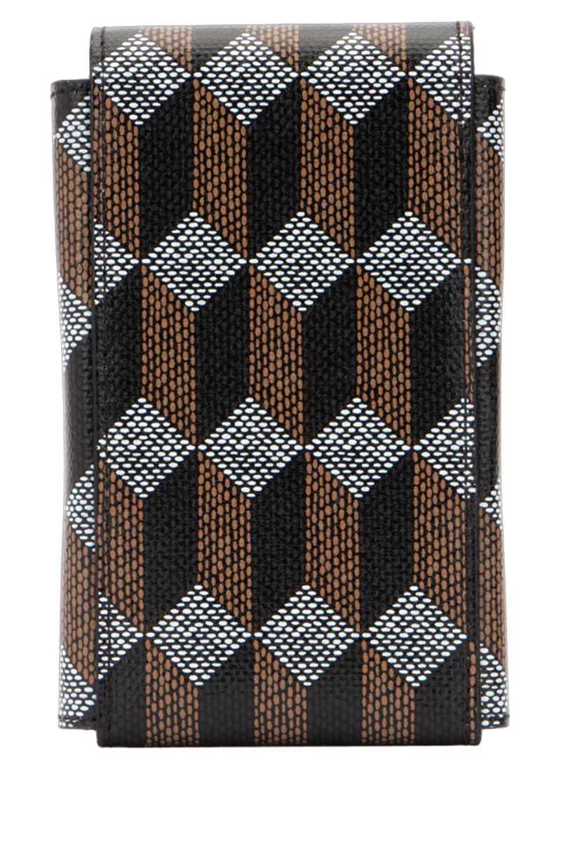Au Depart Patterned Canvas Wallet — Black