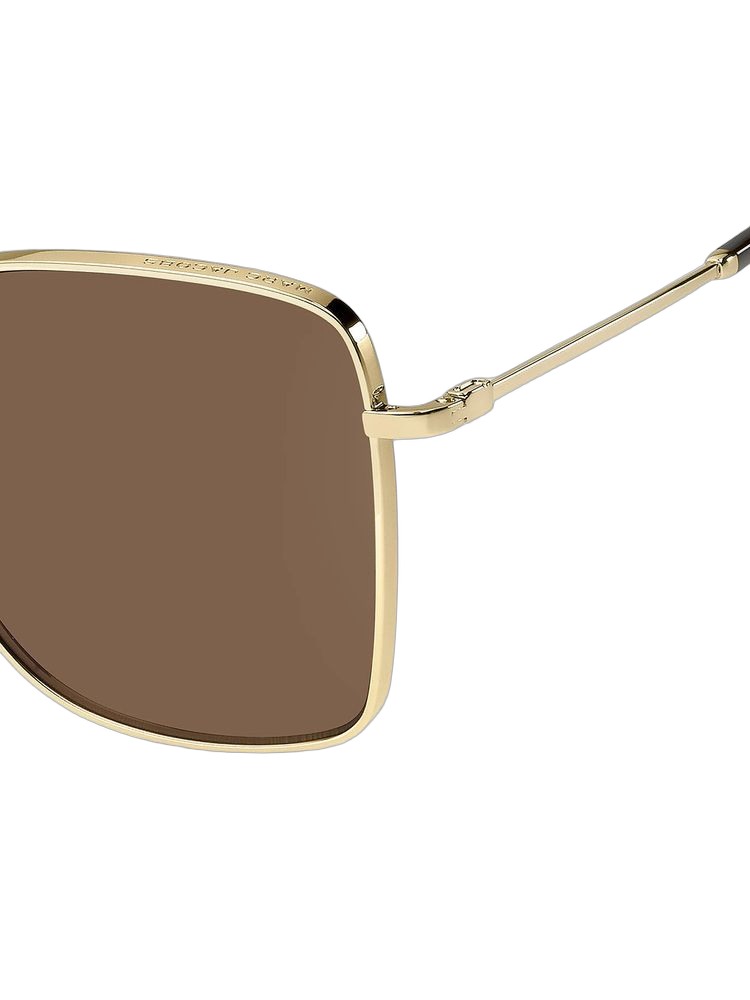 Marc Jacobs Metal Square-Frame Sunglasses — Gold