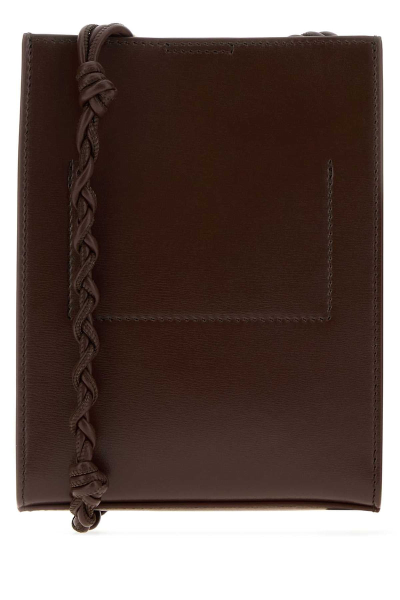 Jil Sander Braided Leather Shoulder Bag — Brown