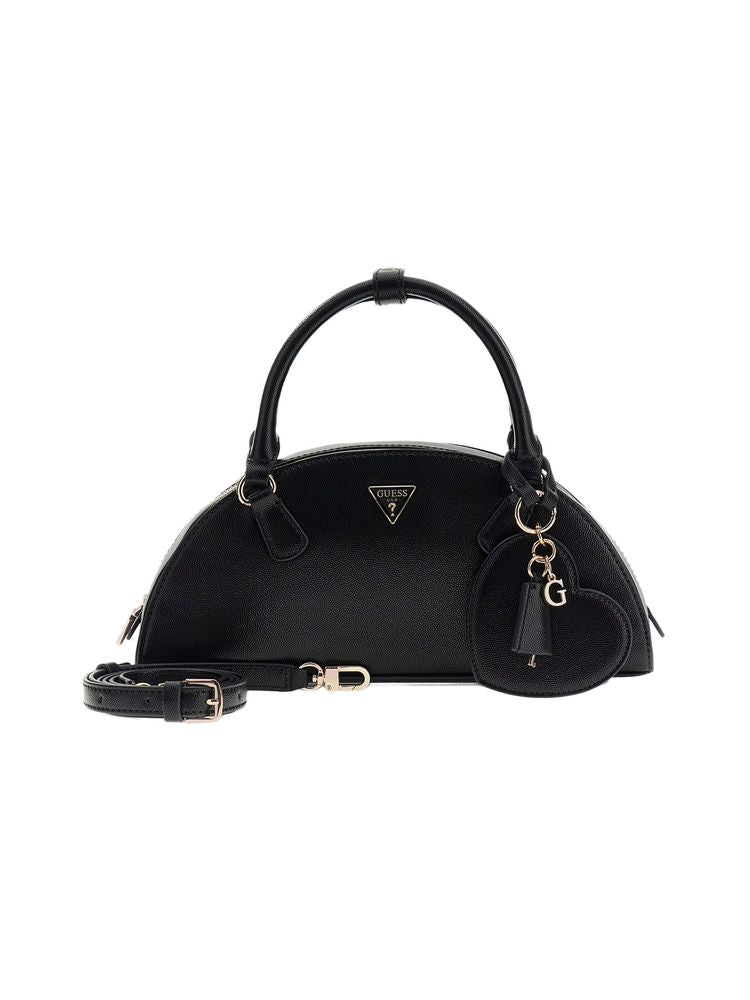 Guess Isobel Dome Shoulder Bag — Black Polyurethane