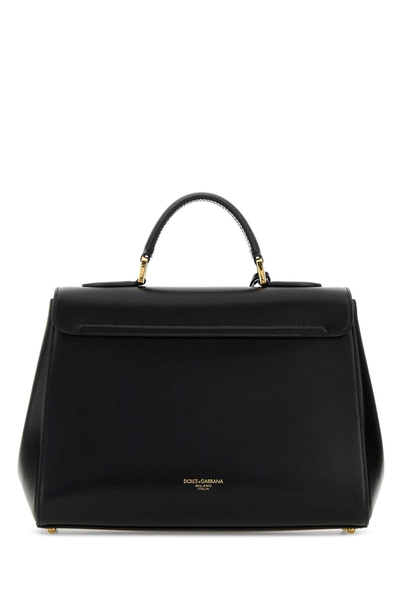 Dolce & Gabbana Gold-Hardware Top Handle Bag — Black