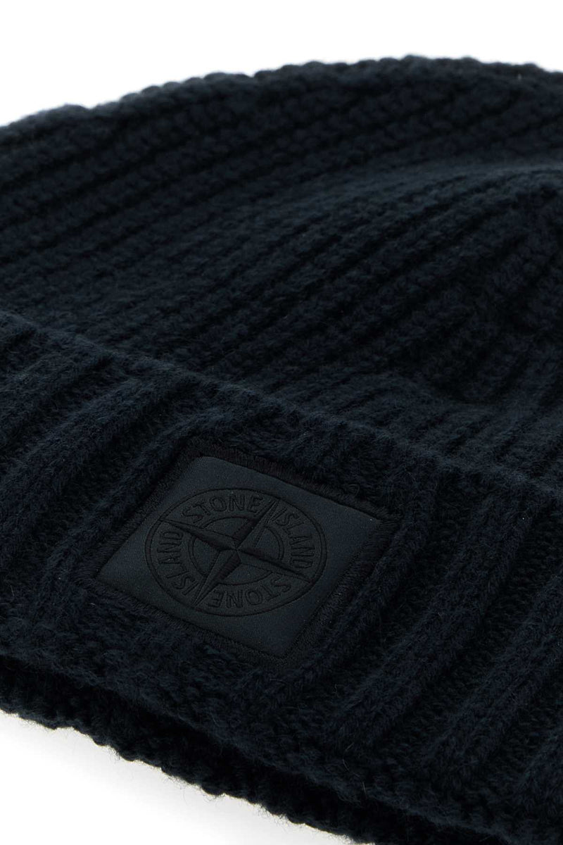 Stone Island L2s15n100006s01ff Ribbed Cashmere Beanie Navyblue Exterior: Beanies