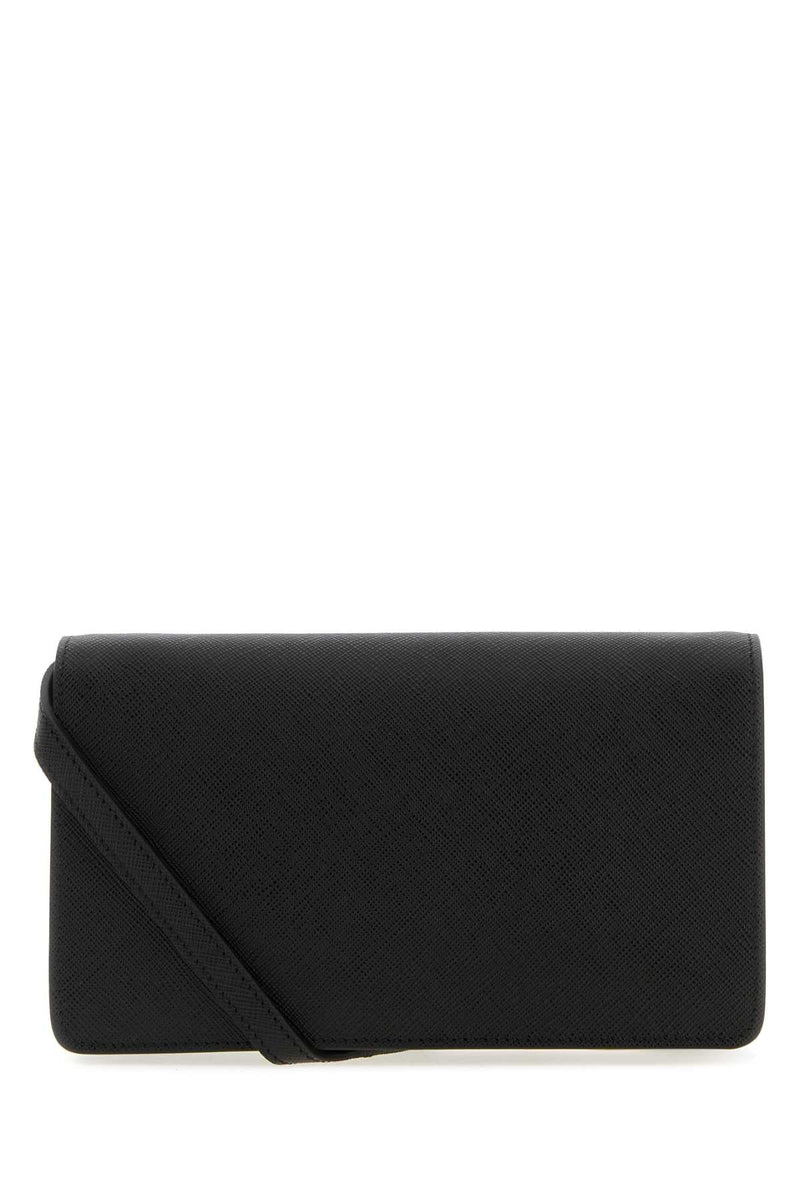 Prada Saffiano Leather Crossbody Bag — Black Vitello
