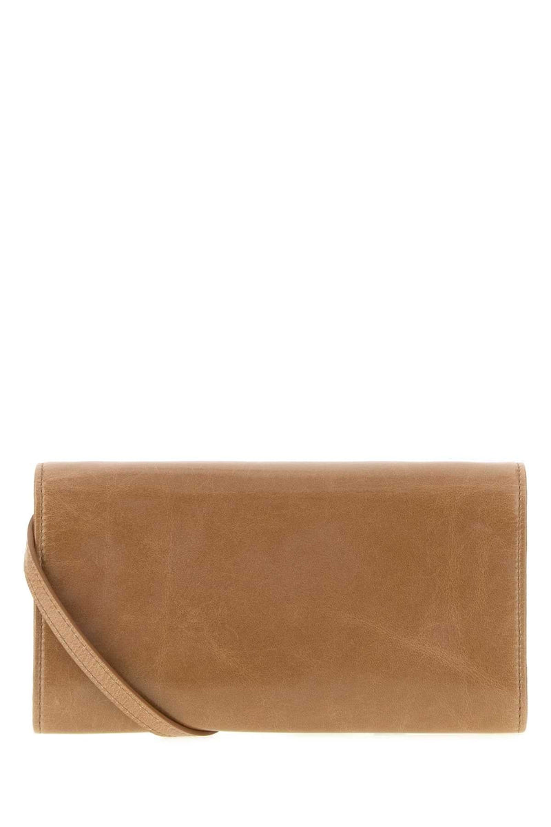 Miu Miu Leather Pouch Wallet — Beige