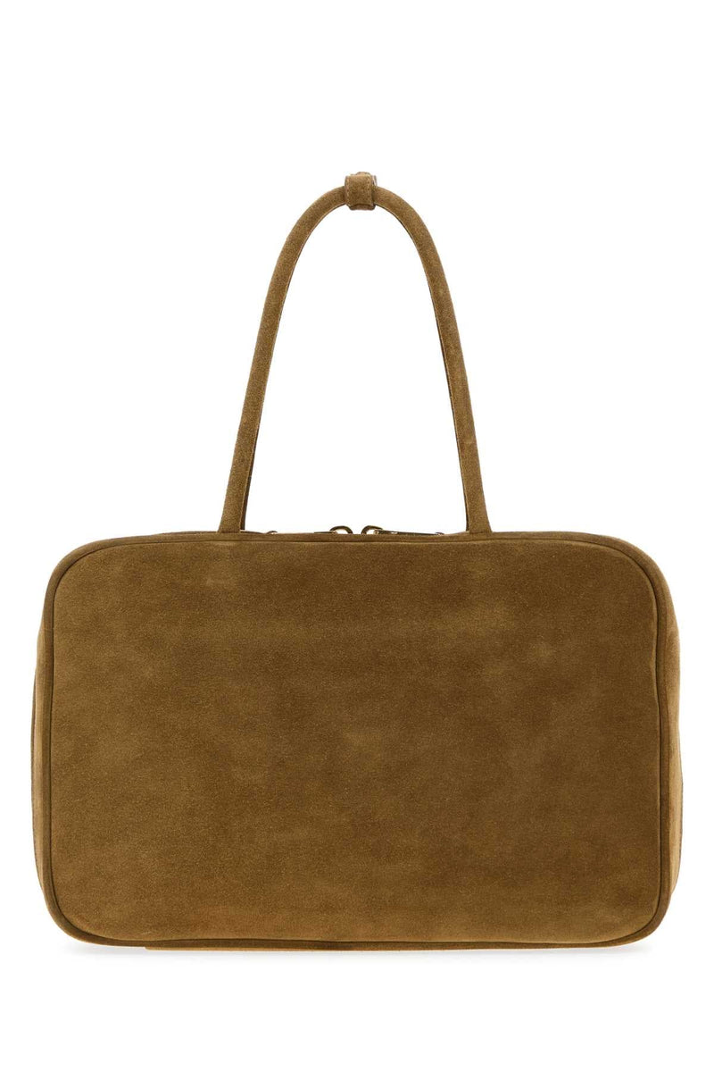 Miu Miu Embossed Logo Calfleather Shoulder Bag — Brown