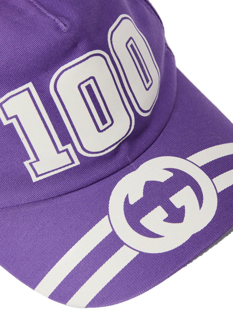 Gucci 6730814hakr5270 Gg Logo Baseball Cap — Purple Cotton Caps