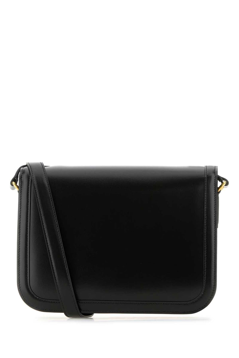Valentino Garavani Vlogo Leather Shoulder Bag — Black