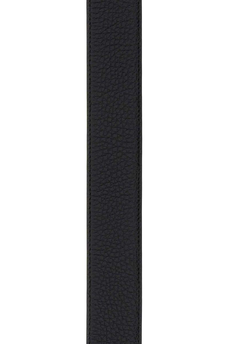 Ferragamo Double Ring Buckle Belt — Black Calf