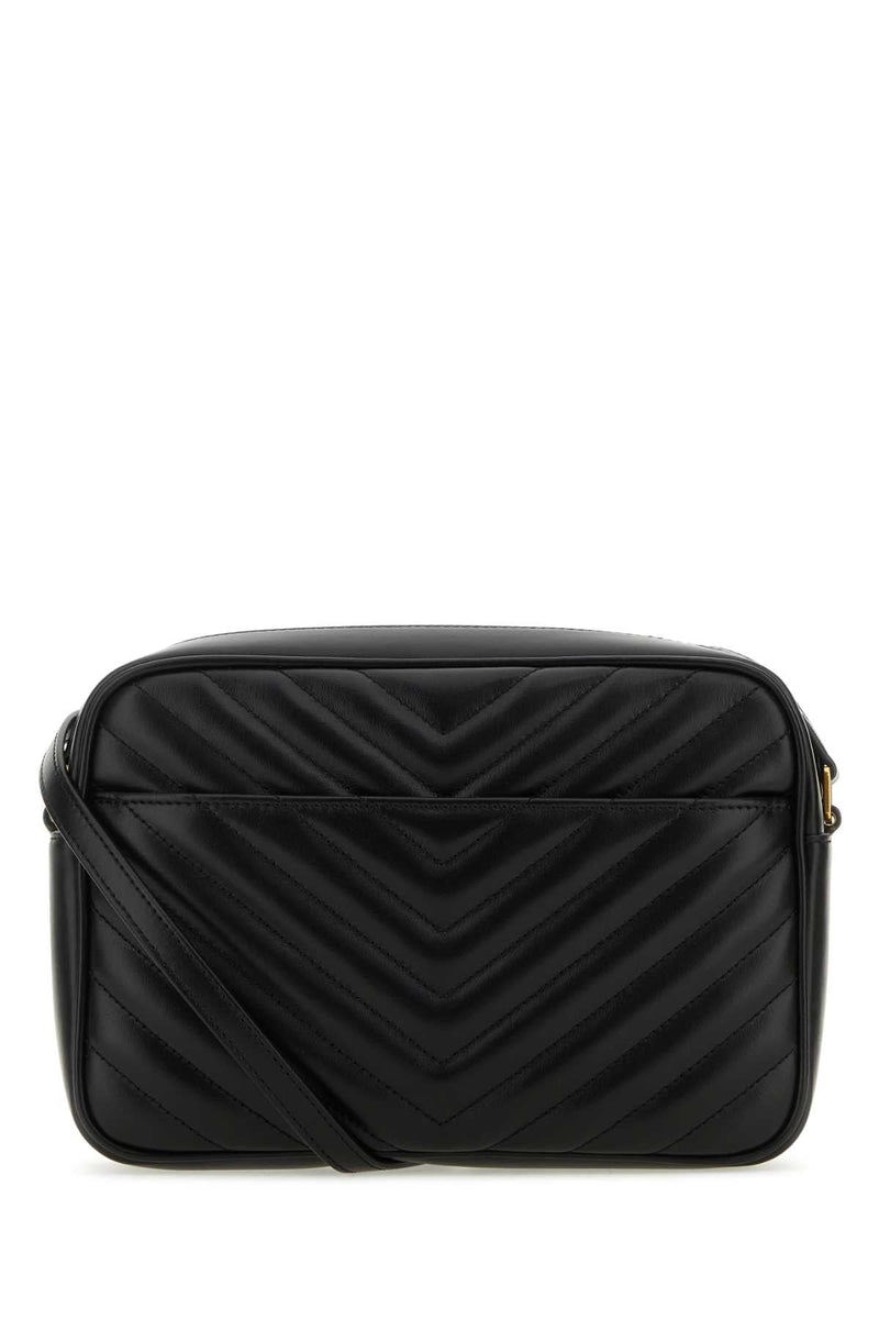 Saint Laurent Quilted Leather Crossbody Bag — Black