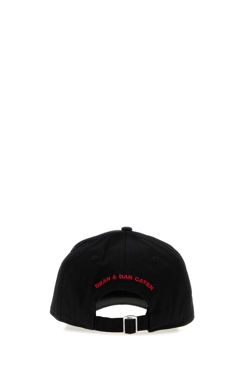 Dsquared2 Bcm103205c00001 Logo-Embroidered Baseball Cap — Black Exterior: Cotton Caps
