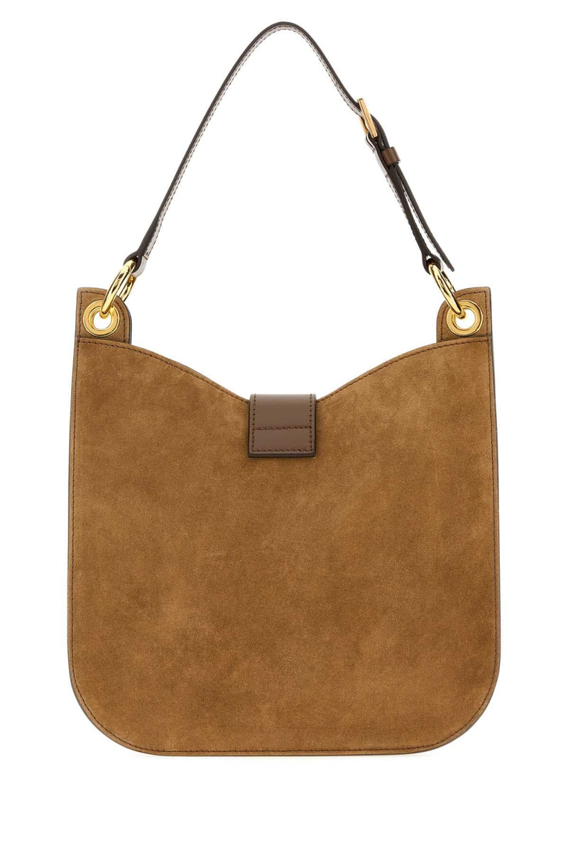 Tom Ford Suede Shoulder Bag — Brown