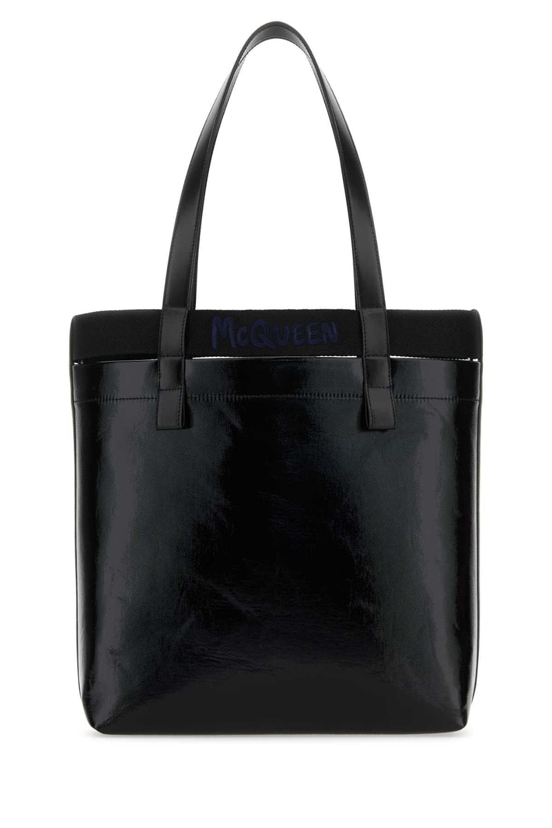 Alexander Mcqueen Patent Leather Tote Bag — Black