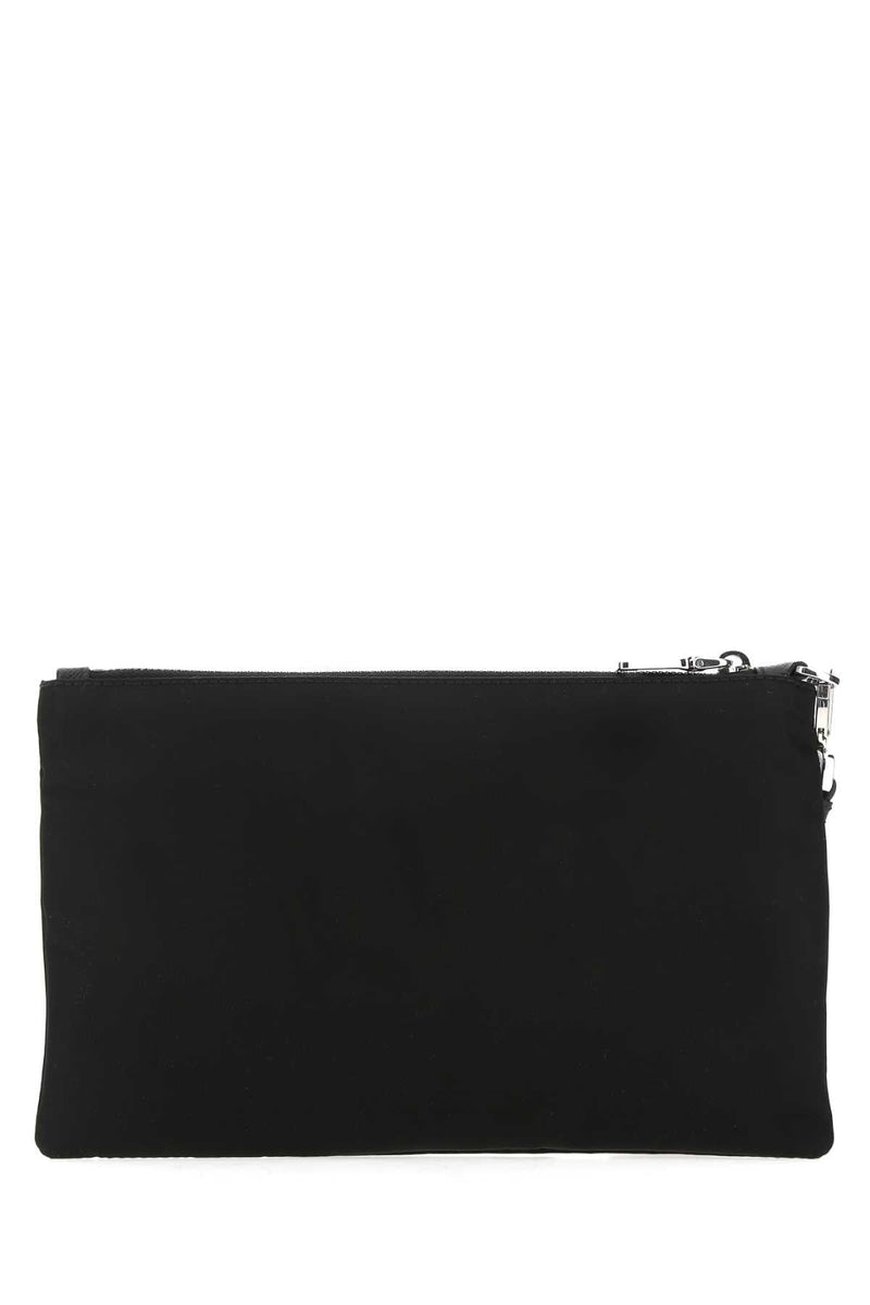Prada Re-Nylon Clutch — Black Poliammidericiclata-vitello Wallet