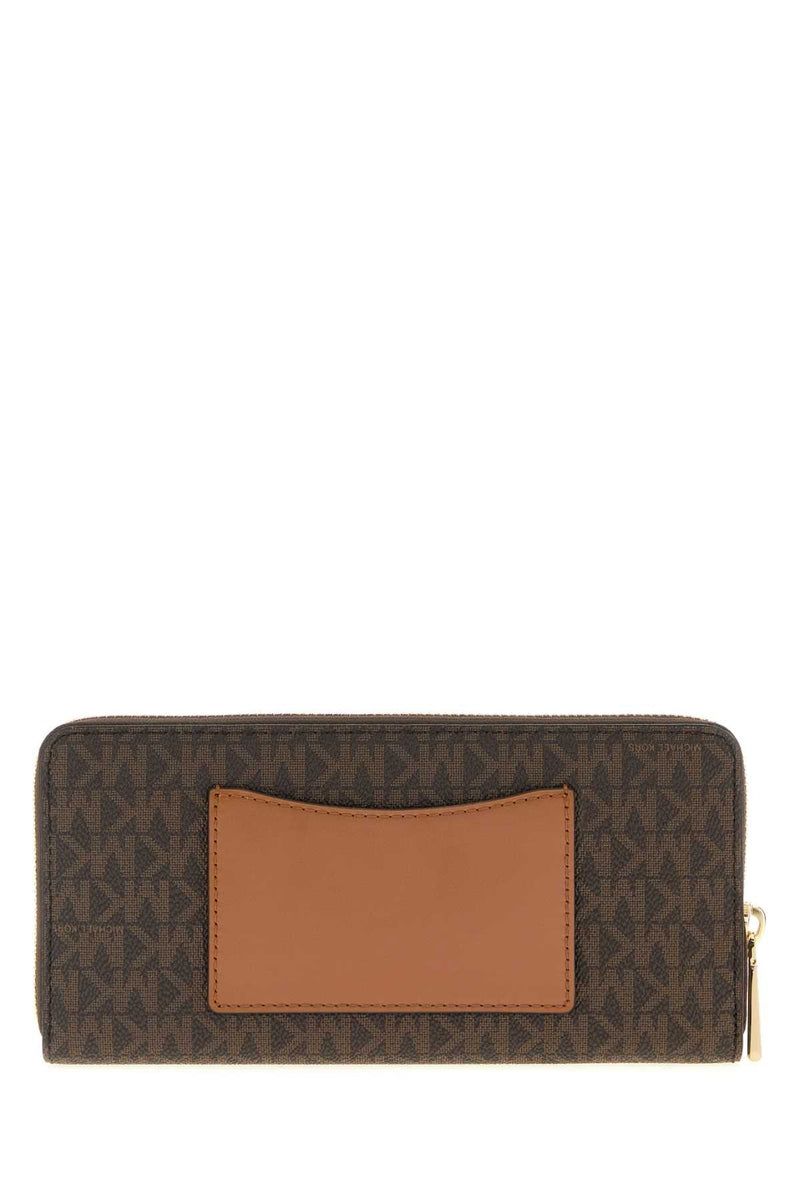 Michael By Kors Printed Canvas Wallet — Brown