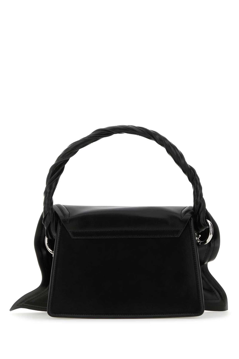 Y Project Sculptural Leather Top Handle Bag — Black