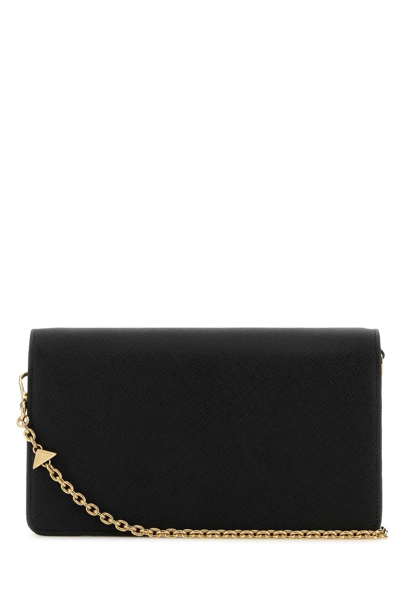 Prada Saffiano Leather Clutch — Black