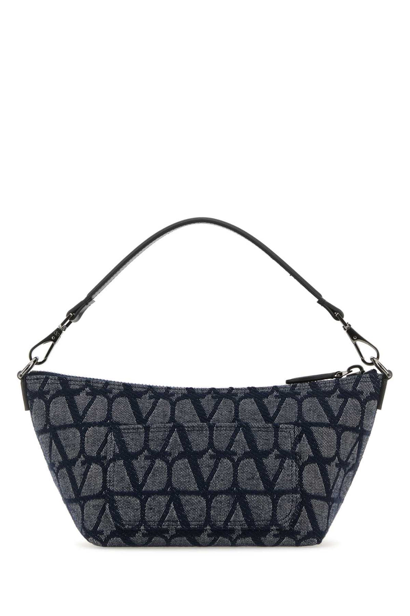 Valentino Garavani Toile Iconographe Jacquard Shoulder Bag — Navy