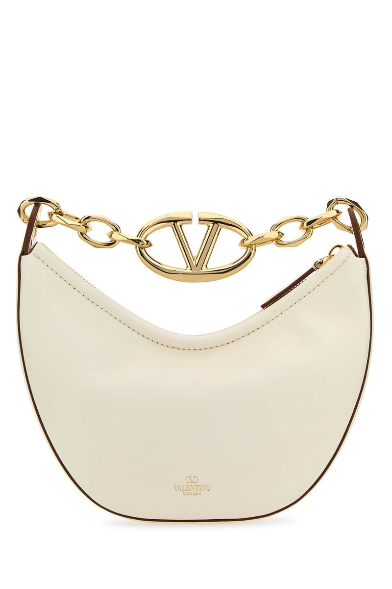 Valentino Garavani Vlogo Moon Hobo Bag — Beige