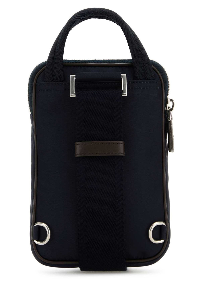 Prada Two-Tone Nylon And Suede Phone Wallet — Navy Poliammidericiclata-vitello