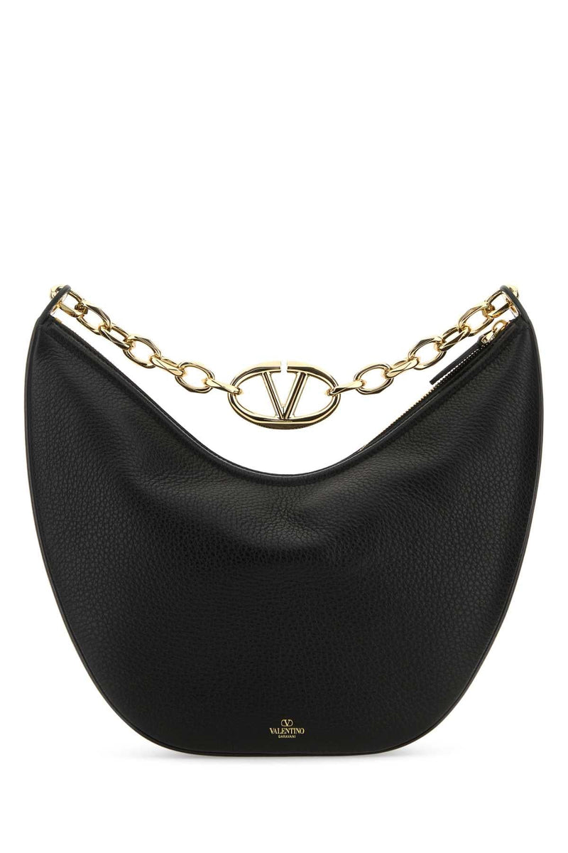 Valentino Garavani Shoulder Bag — Black Calf Leather - Bos Taurus