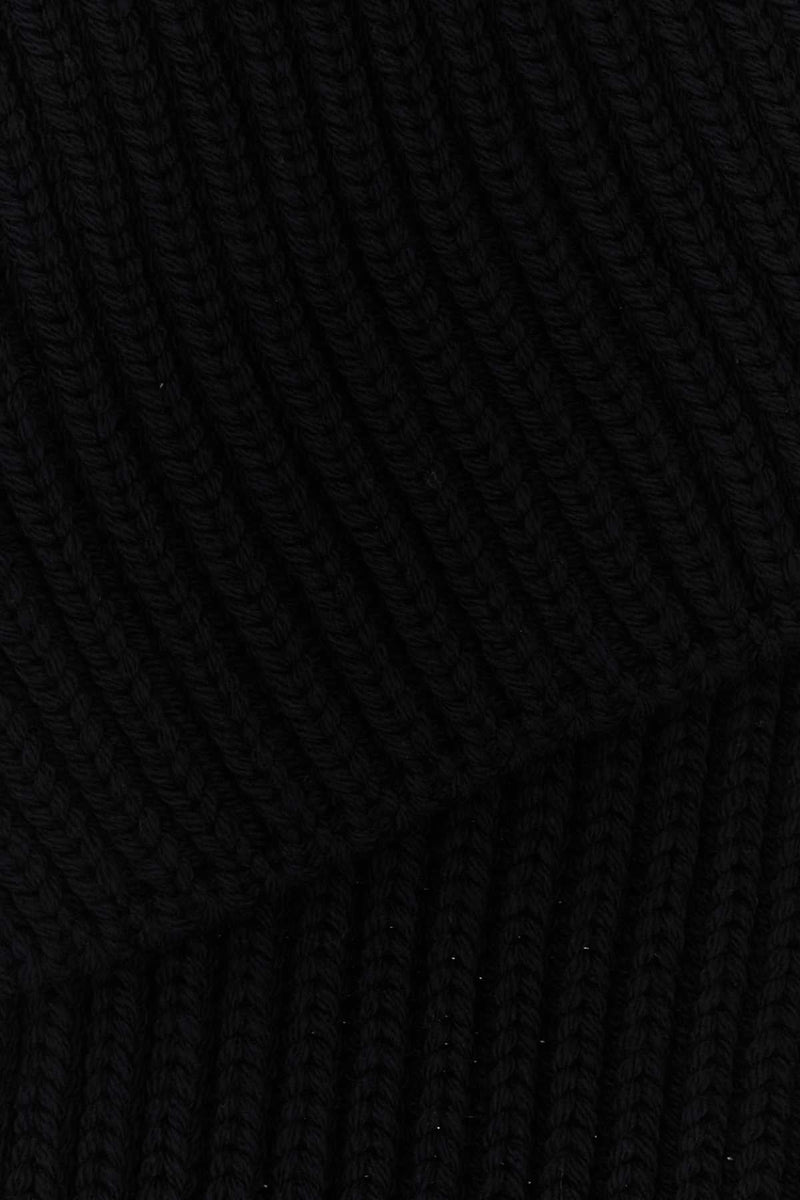 Prada Wool-Blend Ribbed Scarf — Black Wswv Scarfs