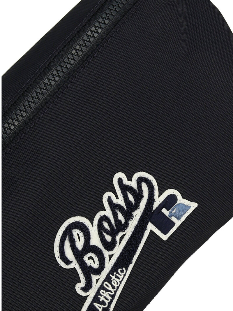 Hugo Boss Logo-Striped Belt Bag — Navy Textile