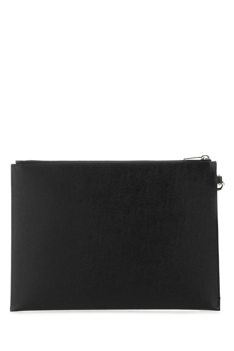 Saint Laurent Cover Clutch — Black Calf Skin Wallet