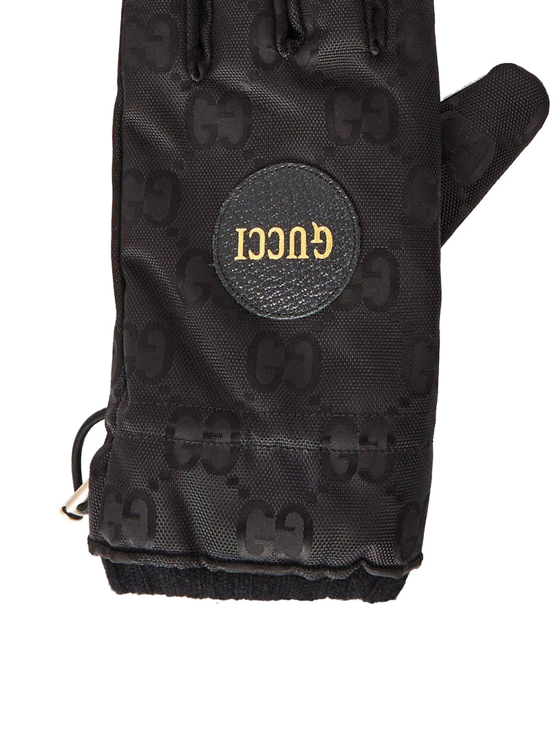 Gucci Gg Monogram Logo Gloves — Black Polyamide