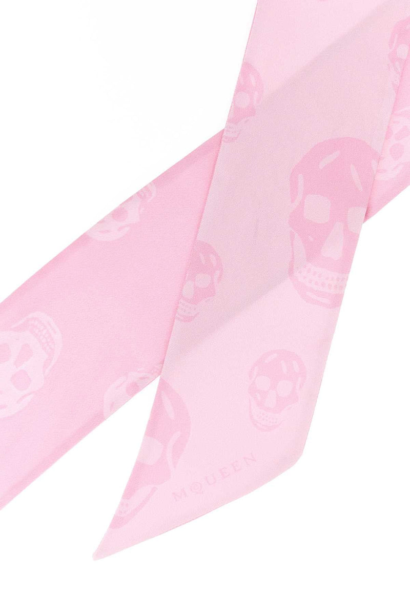 Alexander Mcqueen Skinny Scarf — Pink Exterior: Silk Scarfs