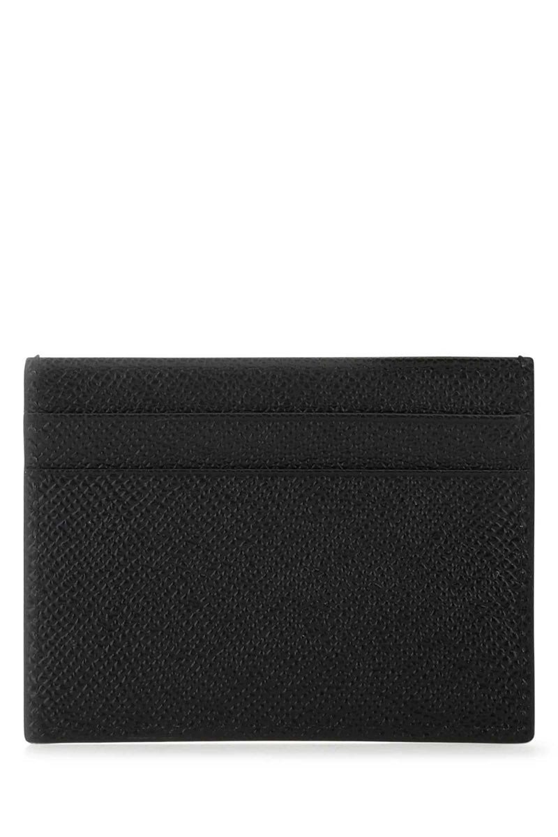 Dolce & Gabbana Textured Calfskin Card Case — Black Wallet