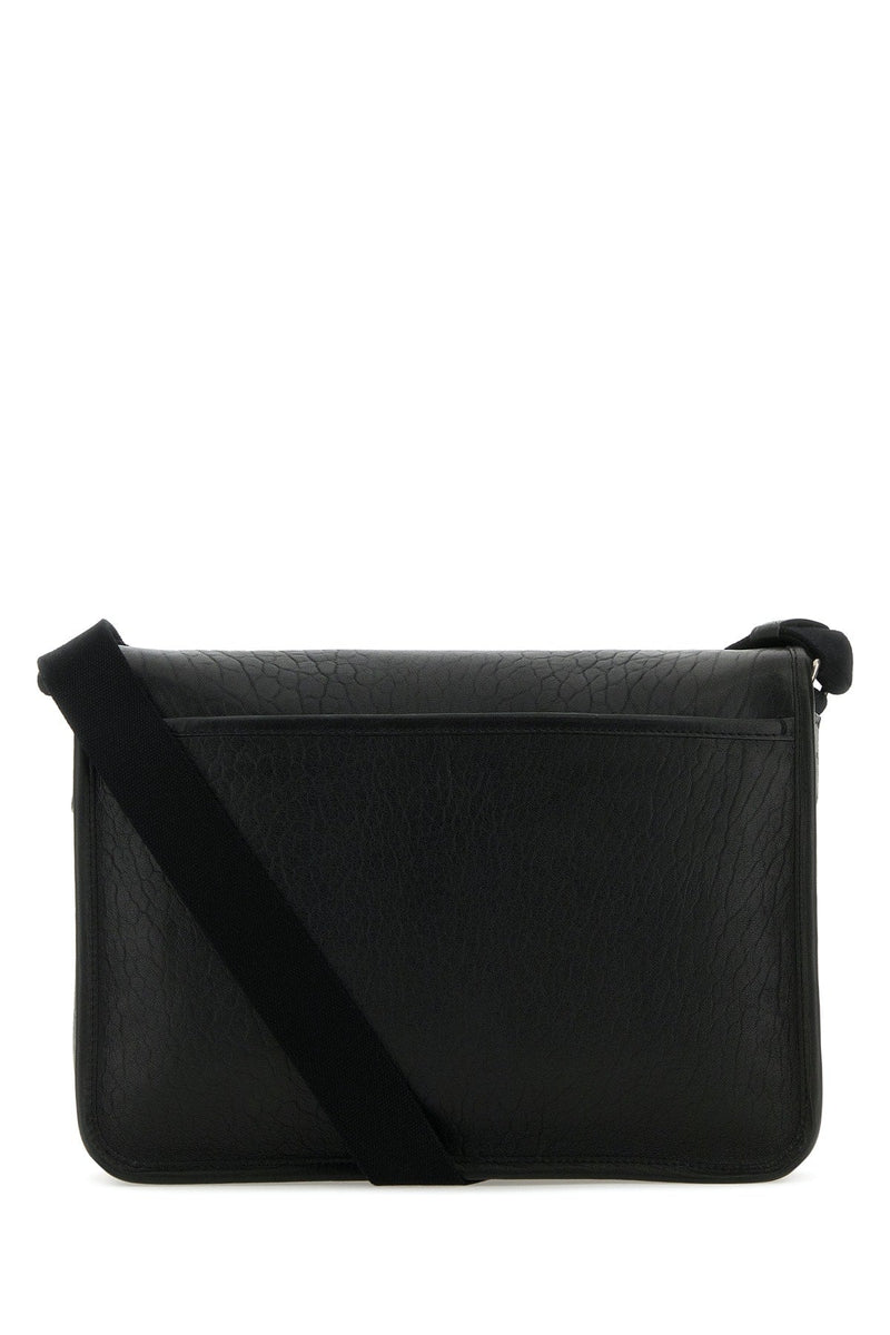 Saint Laurent Textured Leather Shoulder Bag — Black