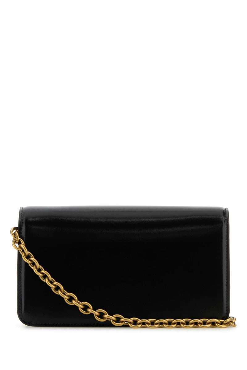 Valentino Garavani Clutch Shoulder Bag — Black Calf Leather - Bos Taurus