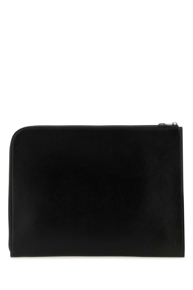 Alexander Mcqueen Logo-Print Leather Document Wallet — Black
