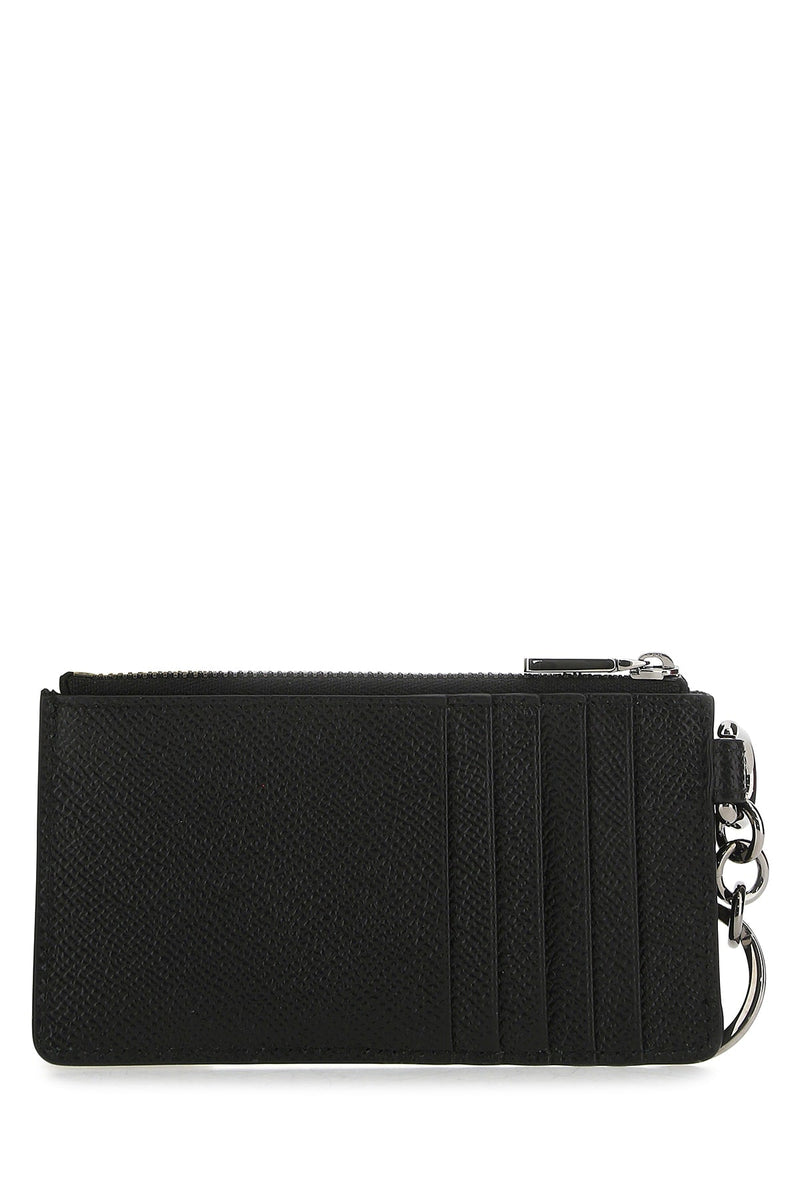 Dolce & Gabbana Textured Leather Wallet — Black Calfskin