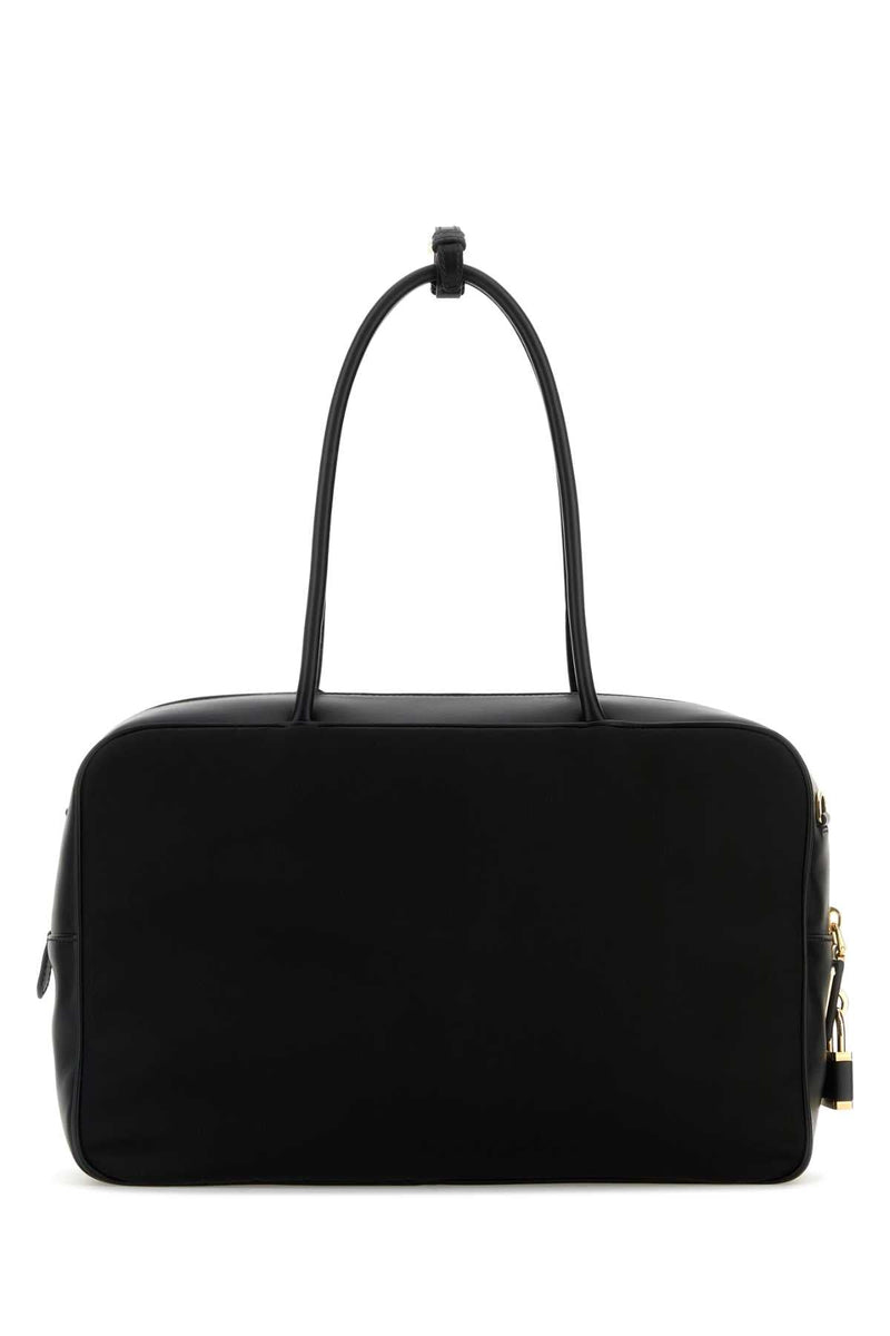 Prada Tessuti Top Handle Bag — Black Poliammidericiclata-vitello