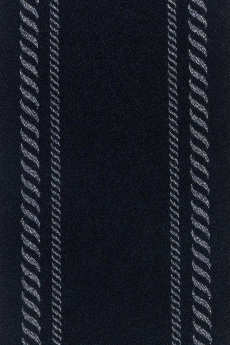 Prada Wool-Blend Fringed Scarf — Navy Exterior: Wool Cashmere Scarfs