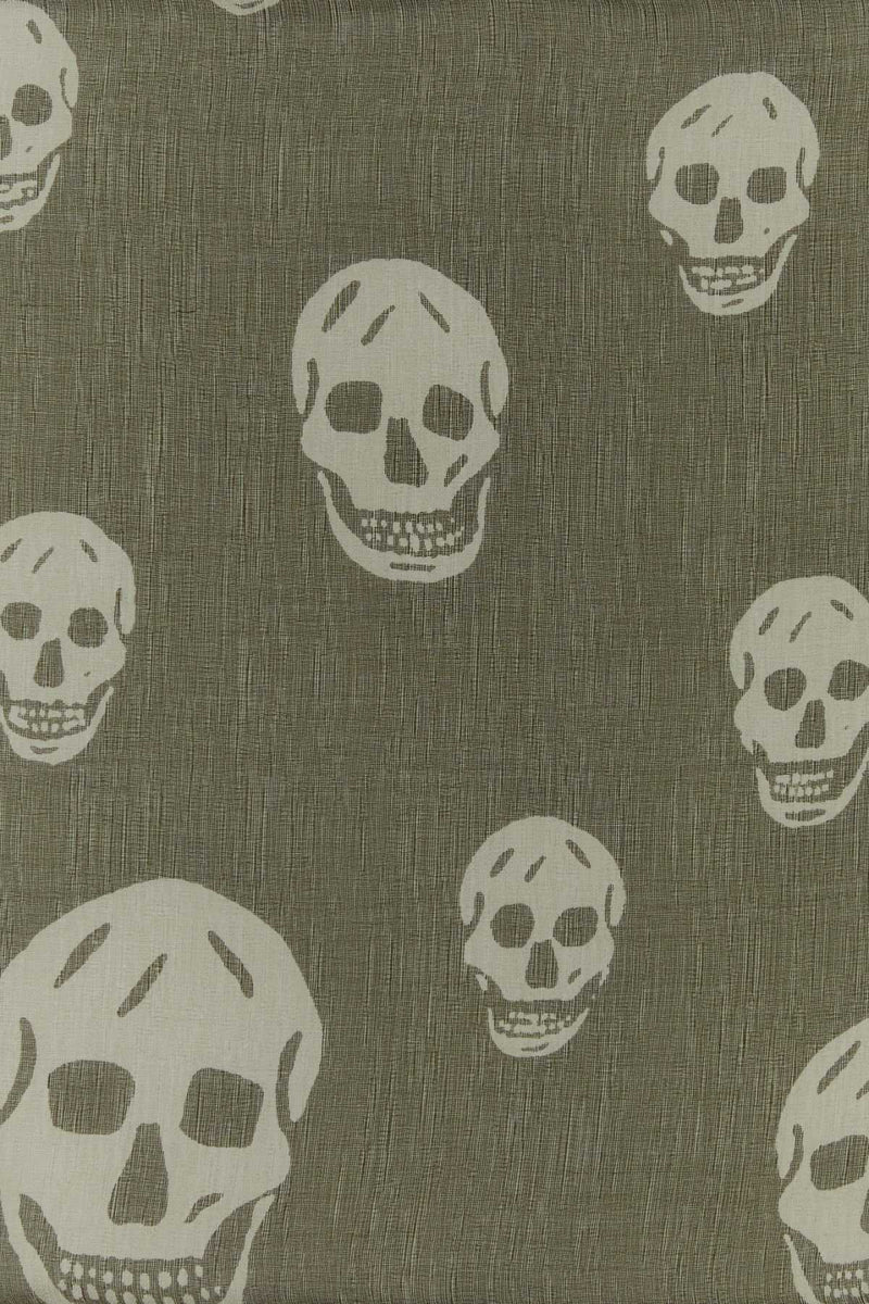 Alexander Mcqueen Skull Scarf — Green Exterior: Silk Scarfs
