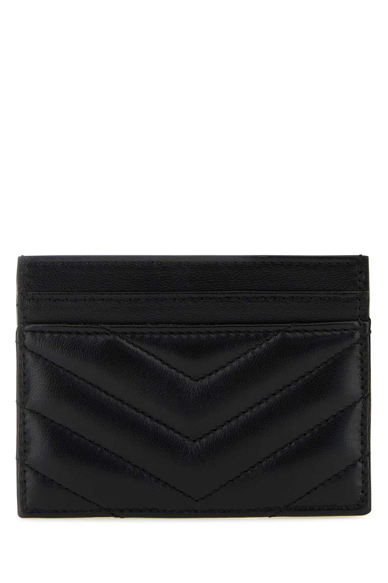 Saint Laurent Cassandre Card Case — Black Wallet
