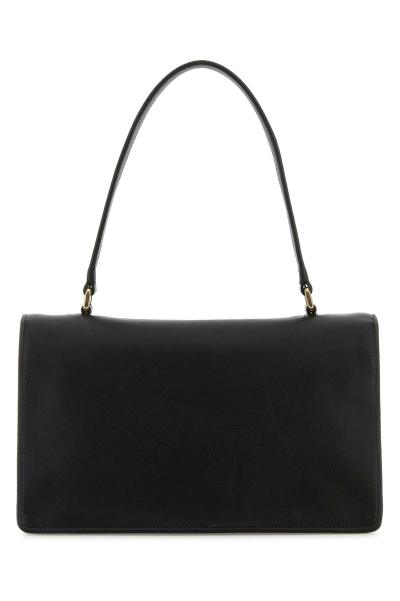 Prada Vitello Leather Shoulder Bag — Black