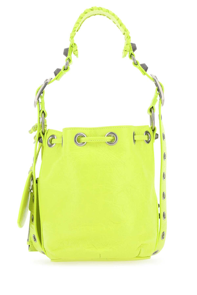 Balenciaga Le Cagole Bucket Bag — Yellow P Domesticated Lamb