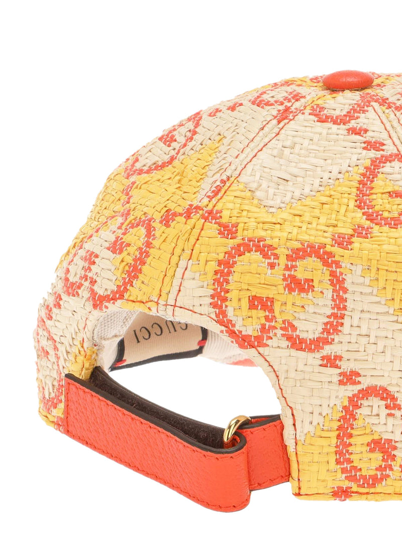 Gucci 7051653hakx8475 Raffia-Effect Gg Monogram Baseball Cap Multiple Colors Polyamide Caps