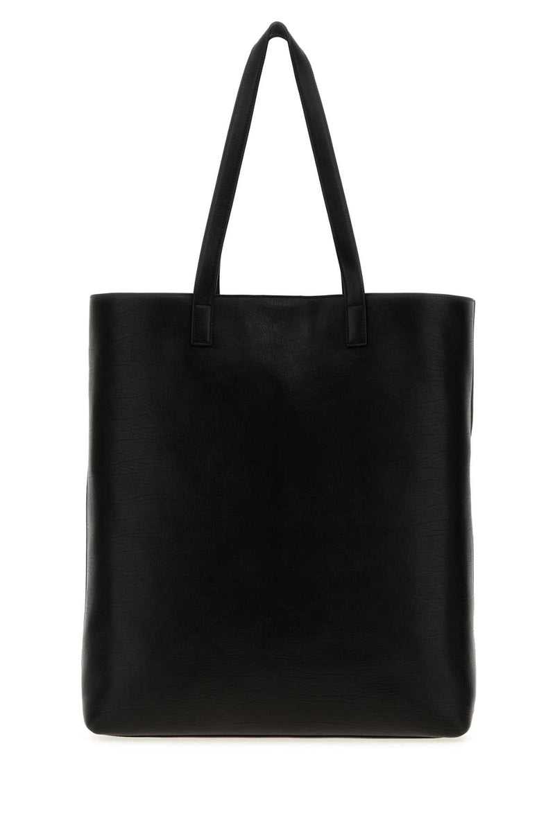 Saint Laurent Leather Tote Bag — Black